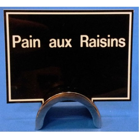 Supports étiquettes à poser - Socle chromé arrondi à 1 rainure