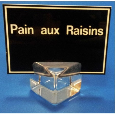 Supports étiquettes à poser - Socle cube plexi à 1 rainure