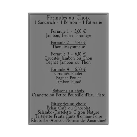 Panneau formule - 102 477GFO