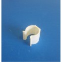 Clips PVC blanc pour fixation d'étiquette de pains sur tube de panetière