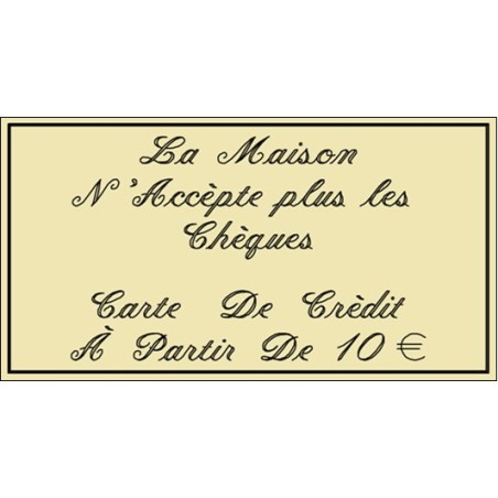 Pancarte d'information gravée à la demande - 123 128SP