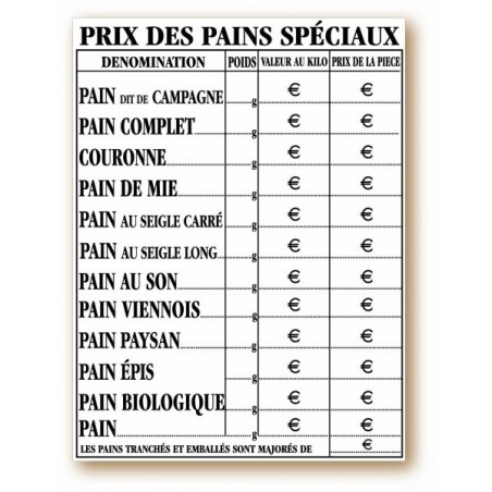 Panneau d'information imprimé