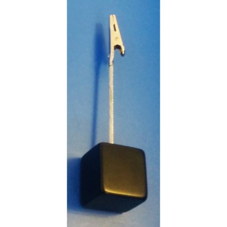 Socle cube laqué noir à pince crocodile