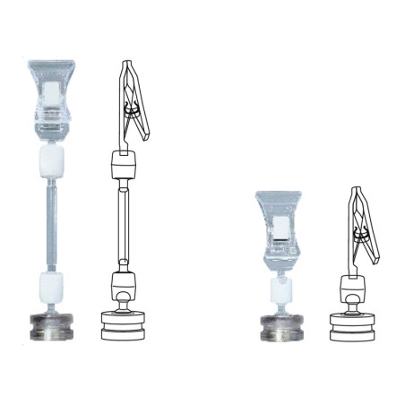 Base aimantée cristal à tige avec pince - 150 065A à 066A