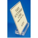 Supports étiquettes à poser - Socle rectangle plexi transparent à 1 rainure