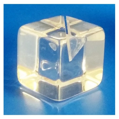 Supports étiquettes à poser - Socle cube plexi à 1 rainure