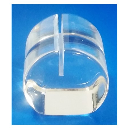Supports étiquettes à poser - Socle cylindre plexi à 1 rainure
