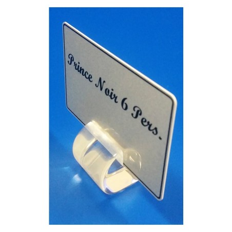 Supports étiquettes à poser - Socle cylindre plexi à 1 rainure