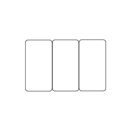 100 ou 300 Cartes PVC blanc sécables 1/3_1/3_1/3 en 3 formats de 28 x 54 mm