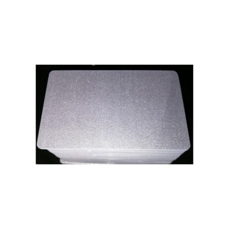 100 ou 300 Cartes PVC argent pailleté - 54 x 86 mm
