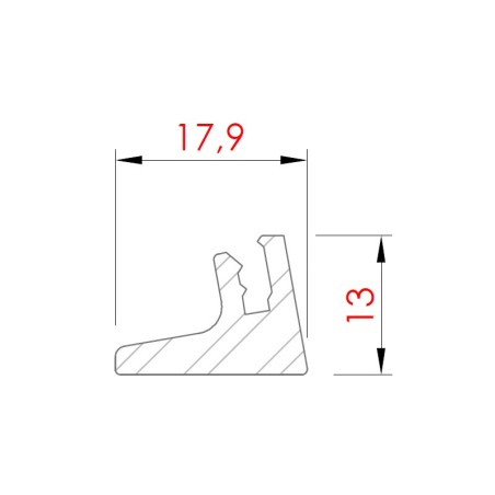 Réglette aluminium à 1 rainure - ARGENT