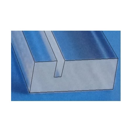 Réglette plexi à 1 rainure - TRANSPARENT