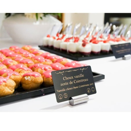 Supports étiquettes à poser - Socle cylindre inox à 1 rainure - AC000013