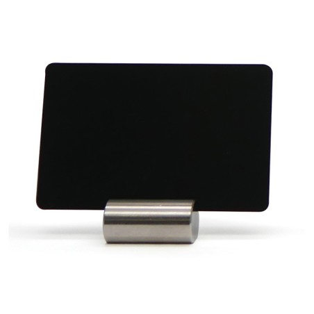 Supports étiquettes à poser - Socle cylindre inox à 1 rainure - AC000013