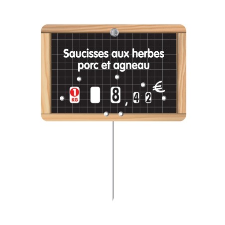 Étiquettes à texte, pique inox et roulettes prix - Gamme ROULETIQ - 103 13_T