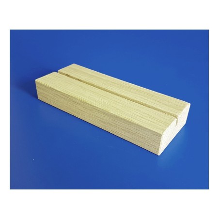 5 Supports plexi - sur socle bois - vertical droit à poser - 2 faces