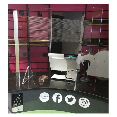Protecteur plexi coronavirus XL: ht 750 x lg 950 mm
