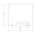 Hygiaphone plexiglas covid-19 PM: 670x760mm