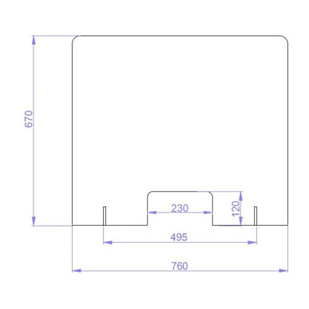 Hygiaphone plexiglas covid-19 PM: 670x760mm