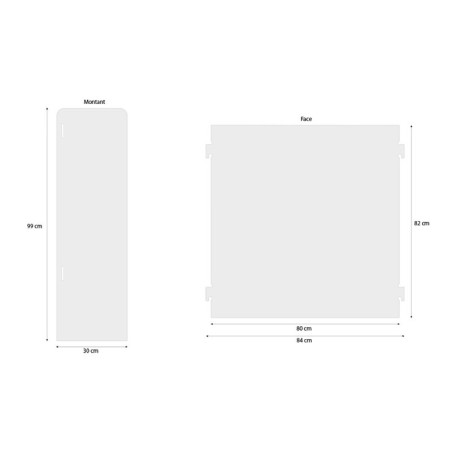 Protecteur PETG coronavirus, épaisseur 8mm: H990xL840mm