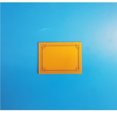 50 Étiquettes neutres - Fond or à 2 liserés noirs - Ht 55 x lg 75 mm