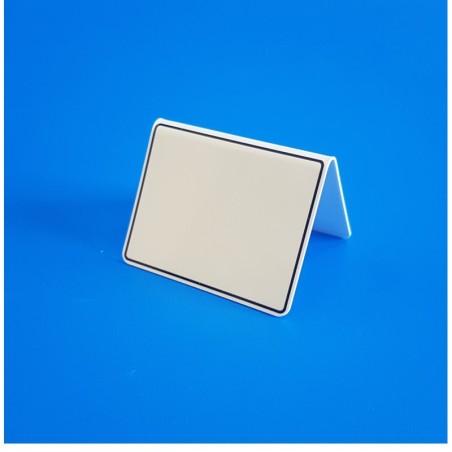 25 Étiquettes neutres - Fond Ivoire à 1 liseré noir - plié en chevalet