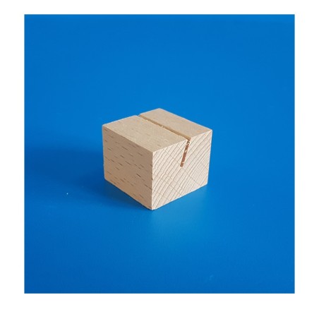 10 Socles bois cube à une rainure inclinée
