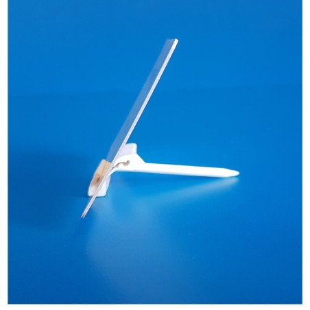 25 Piques prix PVC blanc 2 positions - ht 55 mm