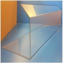 Protecteur survitrine plexi - base 200 x Ht 300 x retour 100 mm à 45°