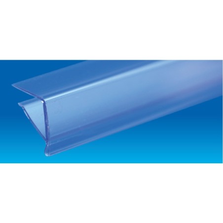 Profil monobloc porte-étiquettes pince tablette verre - ht 20 x lg 1000 mm