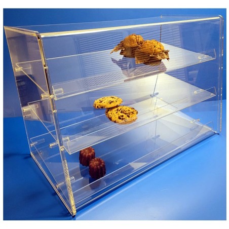 Protecteur plexi à 3 étages - base 340  x ht 435 mm - lg 638 mm