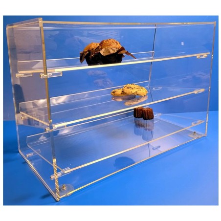 Protecteur plexi à 3 étages - base 340  x ht 435 mm - lg 638 mm