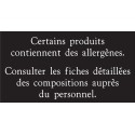 Pancarte d'information Allergènes - 123 128AG