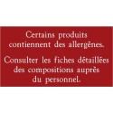 Pancarte d'information Allergènes - 123 128AG