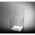 Boite plexi à couvercle pivotant - lg 125 x LG 125 x ht 127 mm