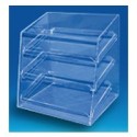 Protecteur plexi à 3 plateaux inclus - base 350  x ht 480 mm - lg 420 mm