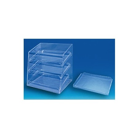 Protecteur plexi à 3 plateaux inclus - base 350  x ht 480 mm - lg 420 mm