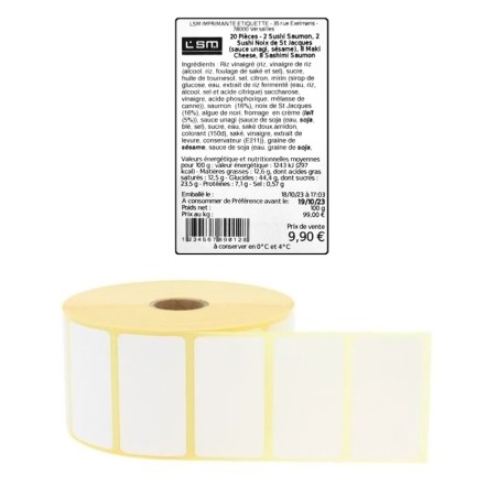 Etiquettes PRODUITS FINIS - papier adhésif permanent lg 59 x ht 90 mm