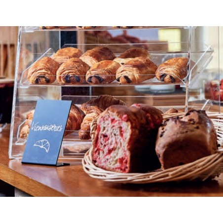 Protecteur plexi à 3 plateaux inclus - base 350  x ht 480 mm - lg 420 mm