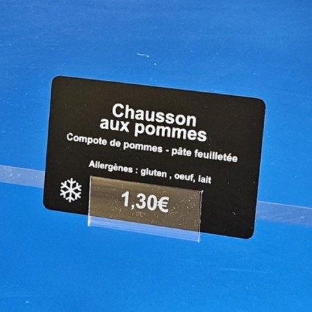 25 Clips monobloc porte-étiquettes pince tablette verre - ht 18 x lg 45mm