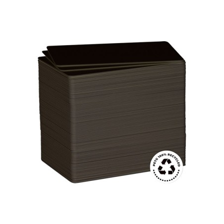 Cartes rPETG recyclé Noir mat 54 x 86 mm - C3501- par 200 ou 500 ex - Alternative au PVC