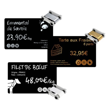 Cartes rPETG recyclé Noir mat 54 x 86 mm - C3501- par 200 ou 500 ex - Alternative au PVC
