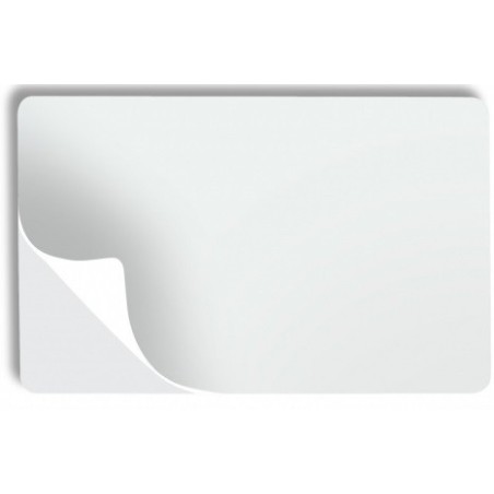Cartes adhésives pvc Blanc brillant 54 x 86 mm - par 200 ou 500 ex
