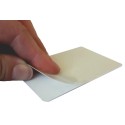 Cartes adhésives pvc Blanc brillant 54 x 86 mm - par 200 ou 500 ex
